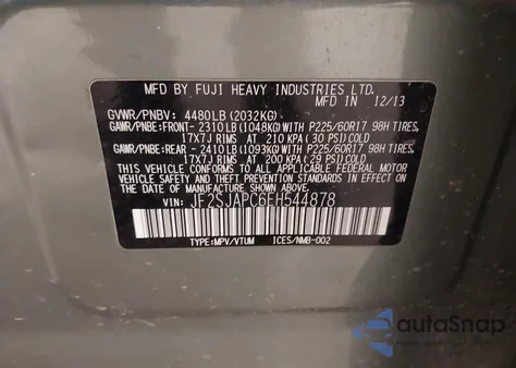 2014 Subaru Forester 2.5I Touring из США, поврежденный, VIN JF2SJAPC6EH544878